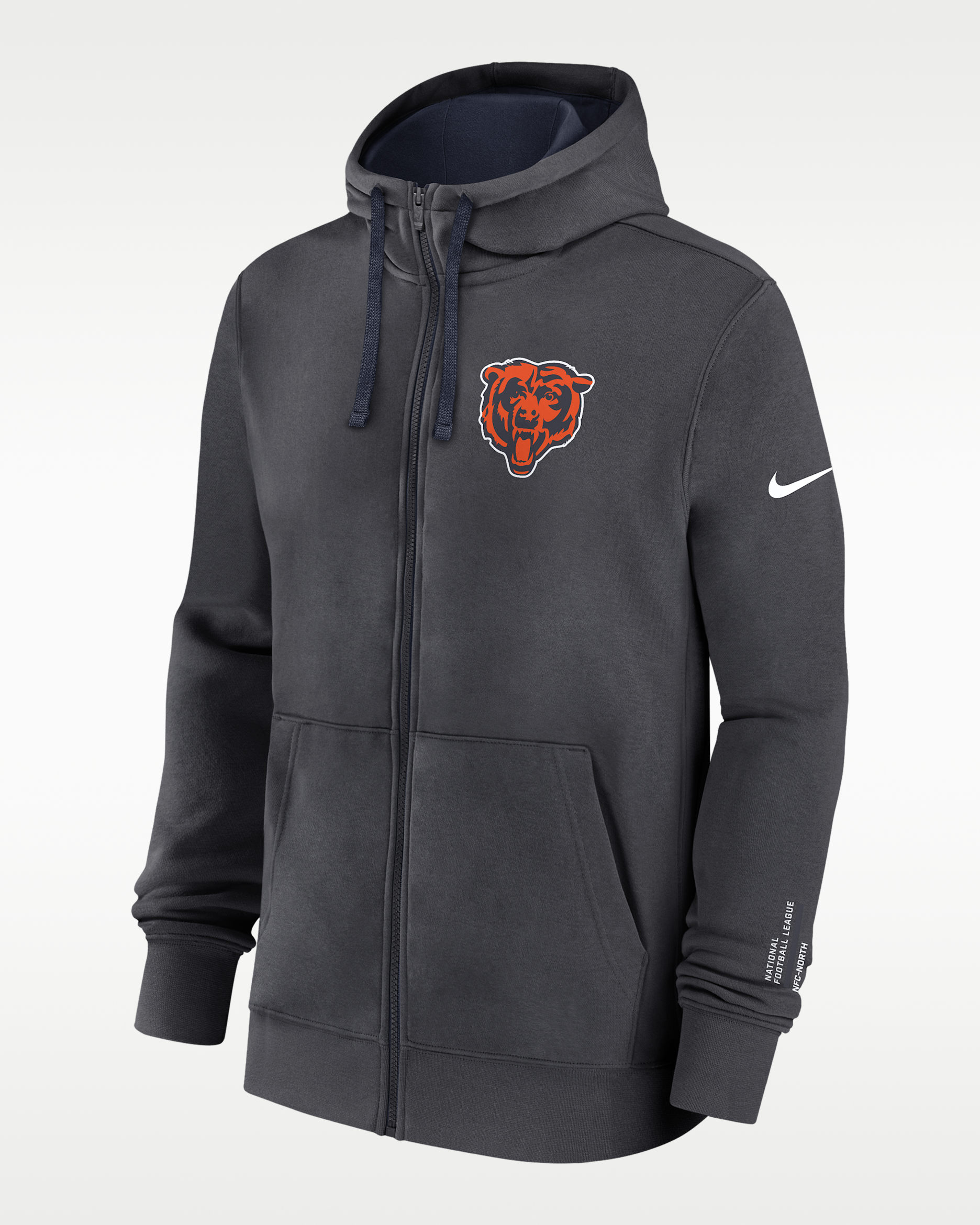 Chicago Bears Playbook Page Club Men's Nike NFL Full-Zip Hoodie